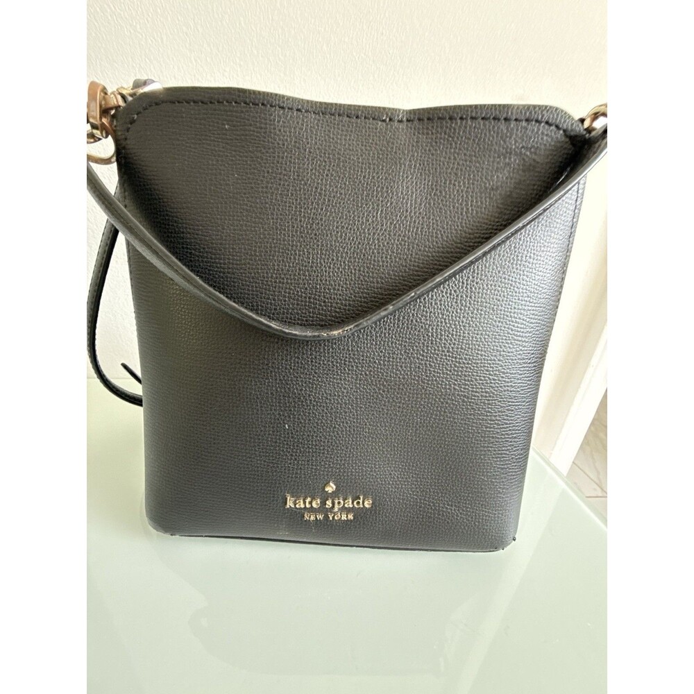 Kate Spade Black Pebbled Leather Shoulder Bag Crossbody Minimalist